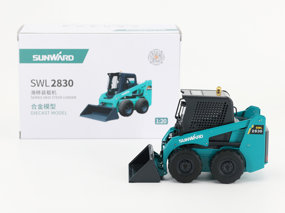 Celtniecības tehnikas mini iekrāvēja modelis mērogā 1:20 sakausējums